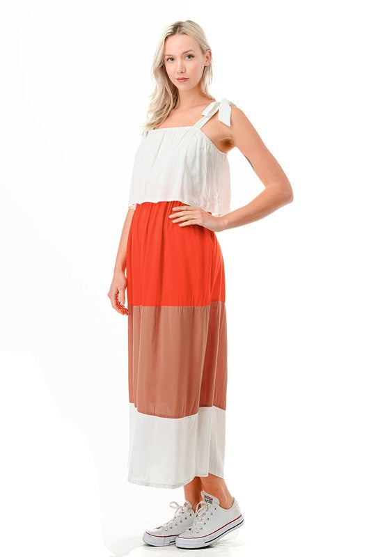 1178(2S/2M/2L)-COLOR BLOCK MIDI DRESS