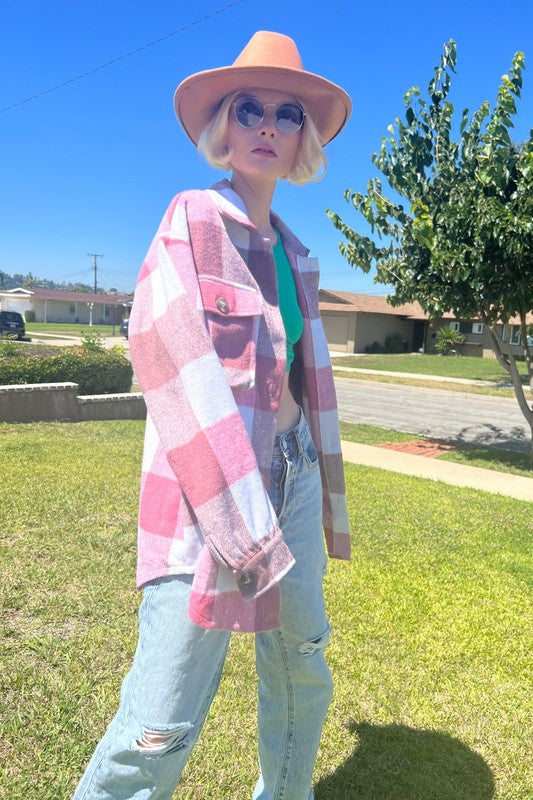 1001(2S/2M/2L)-PLAID SHACKET WITH POCKETS