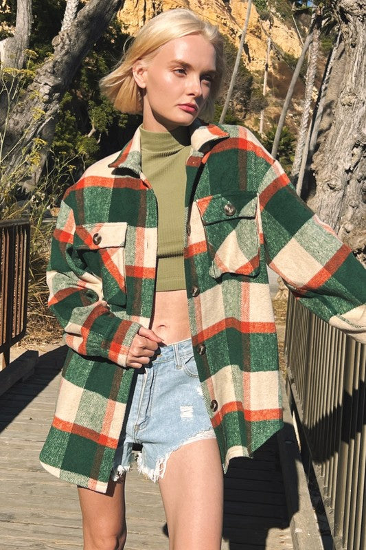 PLAID SHACKET WITH POCKETS