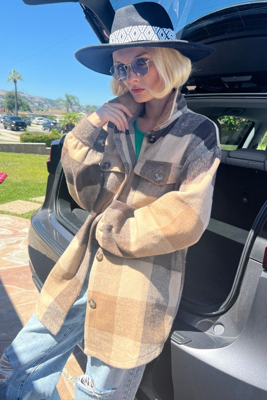 1001(2S/2M/2L)-PLAID SHACKET WITH POCKETS