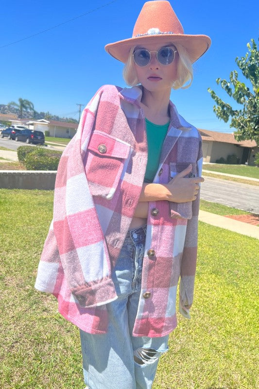 1001(2S/2M/2L)-PLAID SHACKET WITH POCKETS