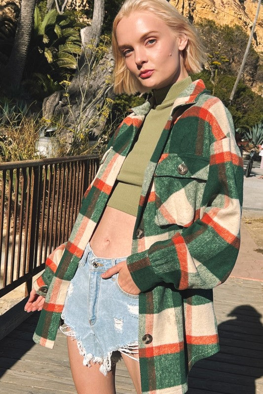PLAID SHACKET WITH POCKETS