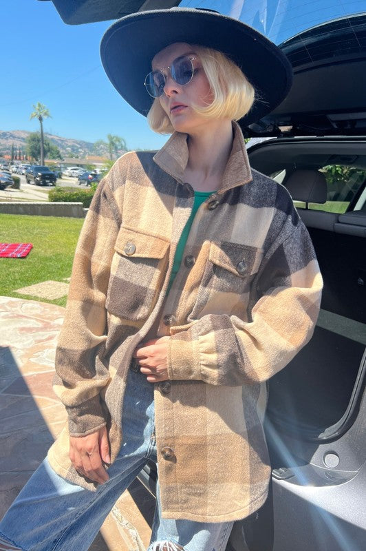 1001(2S/2M/2L)-PLAID SHACKET WITH POCKETS