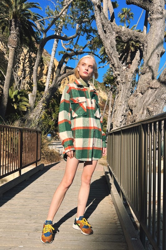 PLAID SHACKET WITH POCKETS