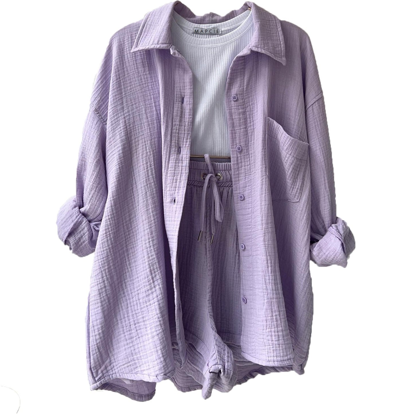 1245(2S/2M/2L)-LONG SLEEVE WITH SHORT BUTTON DOWN SET.  BEST OF BEST