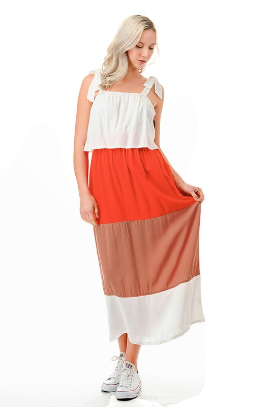 1178(2S/2M/2L)-COLOR BLOCK MIDI DRESS