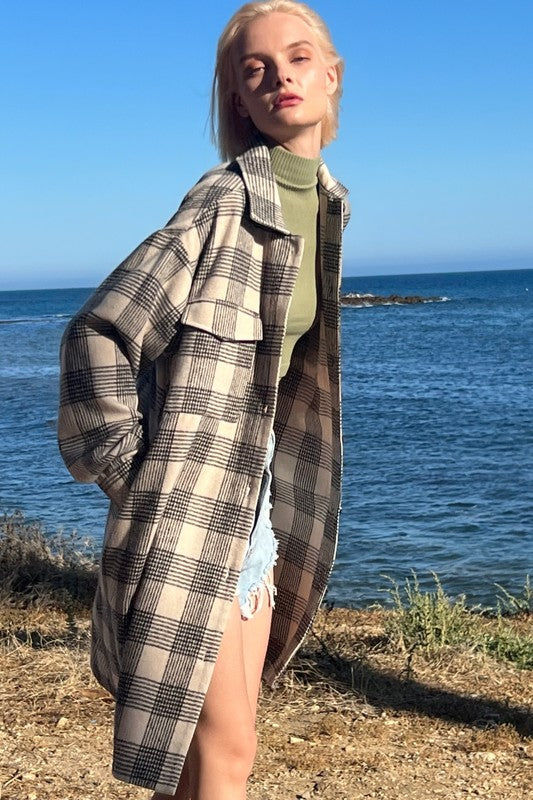 PLAID SHACKET WITH POCKETS