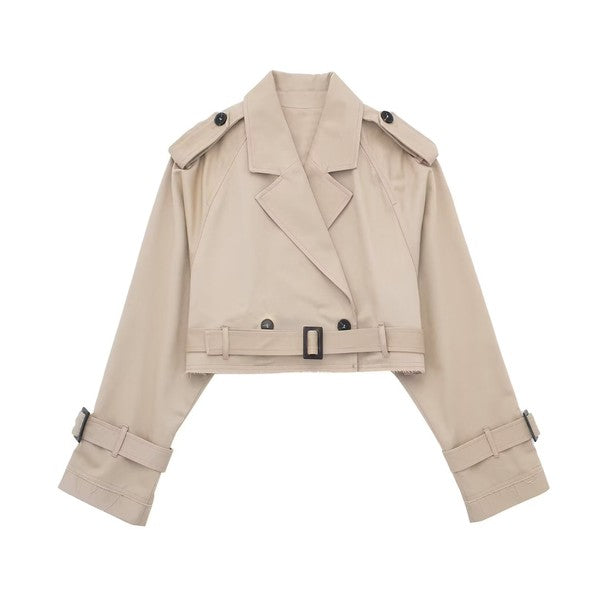 TRENCH CROPPED COAT-(PREORDER)