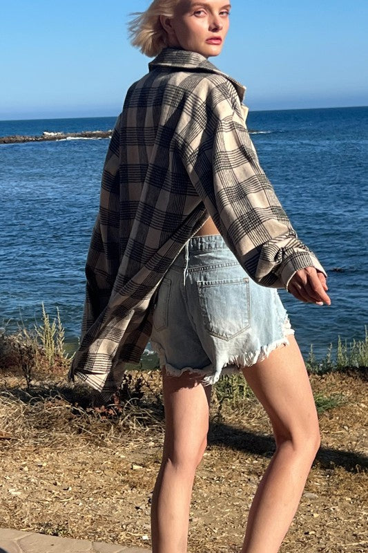 PLAID SHACKET WITH POCKETS